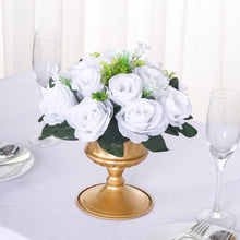 2 Pack White Artificial Flower Ball Bouquets For Centerpieces, Silk Rose Kissing Balls