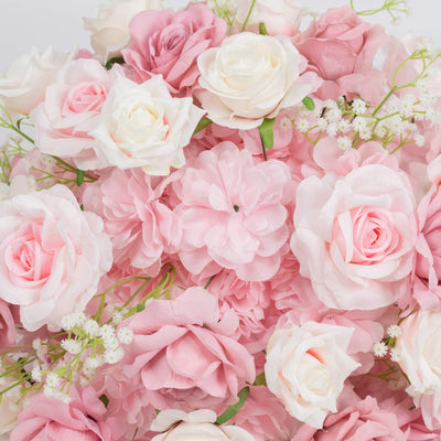 Pink and white roses floral bouquet background