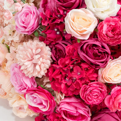 Pink and white roses and hydrangeas floral bouquet close-up#whtbkgd