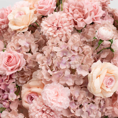 Soft pink roses and hydrangea flowers bouquet arrangement