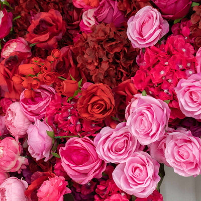 Pink and red artificial rose flower wall backdrop#whtbkgd