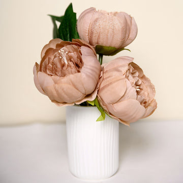 Bring Elegance to Your Event with Mauve Artificial Silk Peony Flower Heads