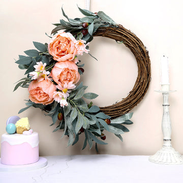 Enhance Your Event Decor with Bulk Peach Artificial Silk Peony Flower Heads