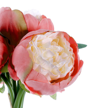 Transform Your Space with Coral Cream Peony Bouquet