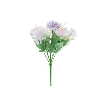 Effortlessly Beautiful Lavender Lilac Artificial Silk Peony Flower Bush Arrangement