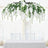 Artificial flower chandelier with greenery and white blooms, perfect for decor.