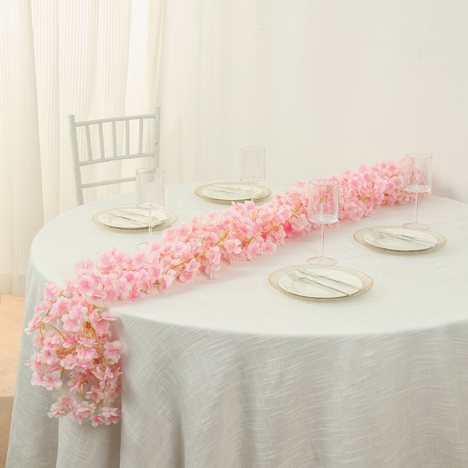Blush Cherry Blossom Flowers Garland 6ft | eFavormart