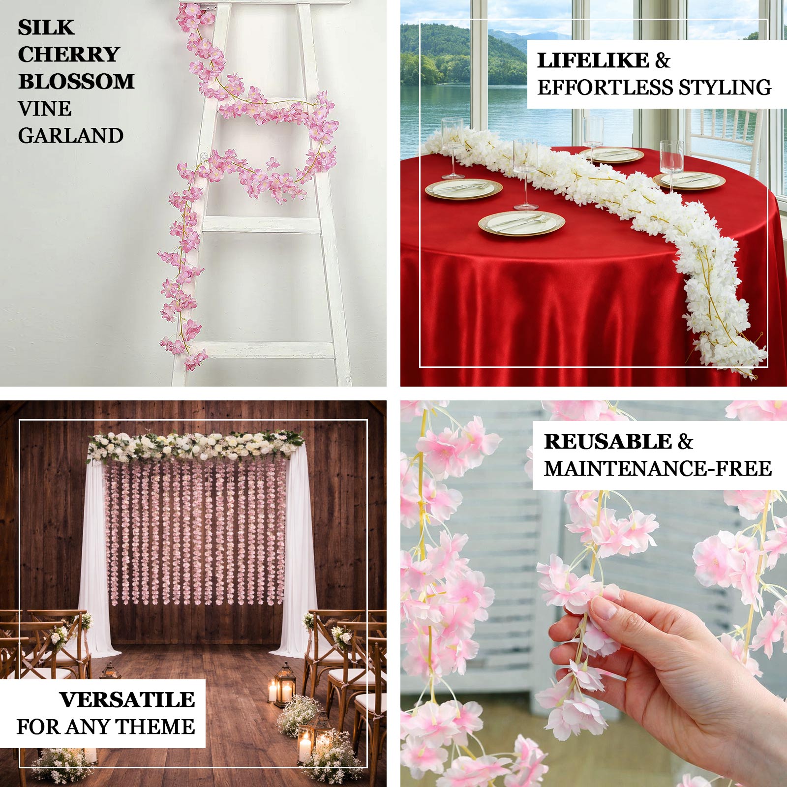 Blush Cherry Blossom Flowers Garland 6ft | eFavormart