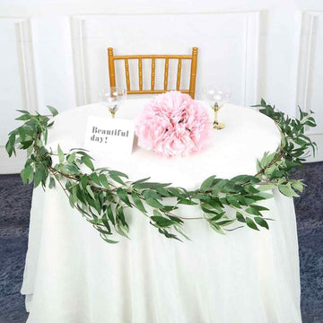Create Enchanting Event Decor with the Green Real Touch Artificial Willow Leaf Garland