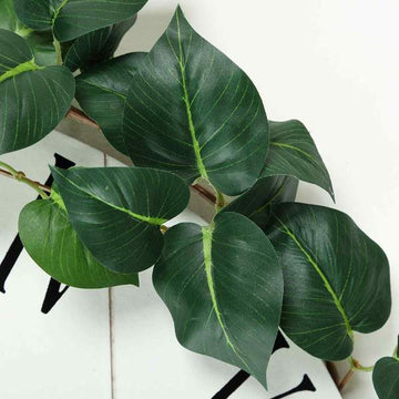 Green Real Touch Artificial Poplar Leaf Garland for Vibrant Event Decor
