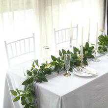 6ft | Real Touch Green Artificial Silk Rose Leaf Table Garland, Flexible Hanging Greenery Vine