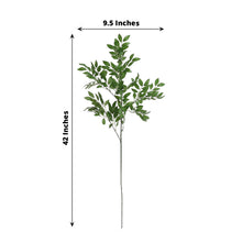 2 Bushes | 42inch Tall Light Green Artificial Silk Plant Stem Vase Fillers, Faux Beech Leaf Branches