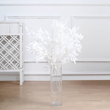Create a Fresh and Vibrant Atmosphere with White Artificial Silk Plant Stem Vase Fillers