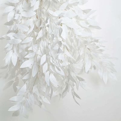 White artificial leaf garland for home decor