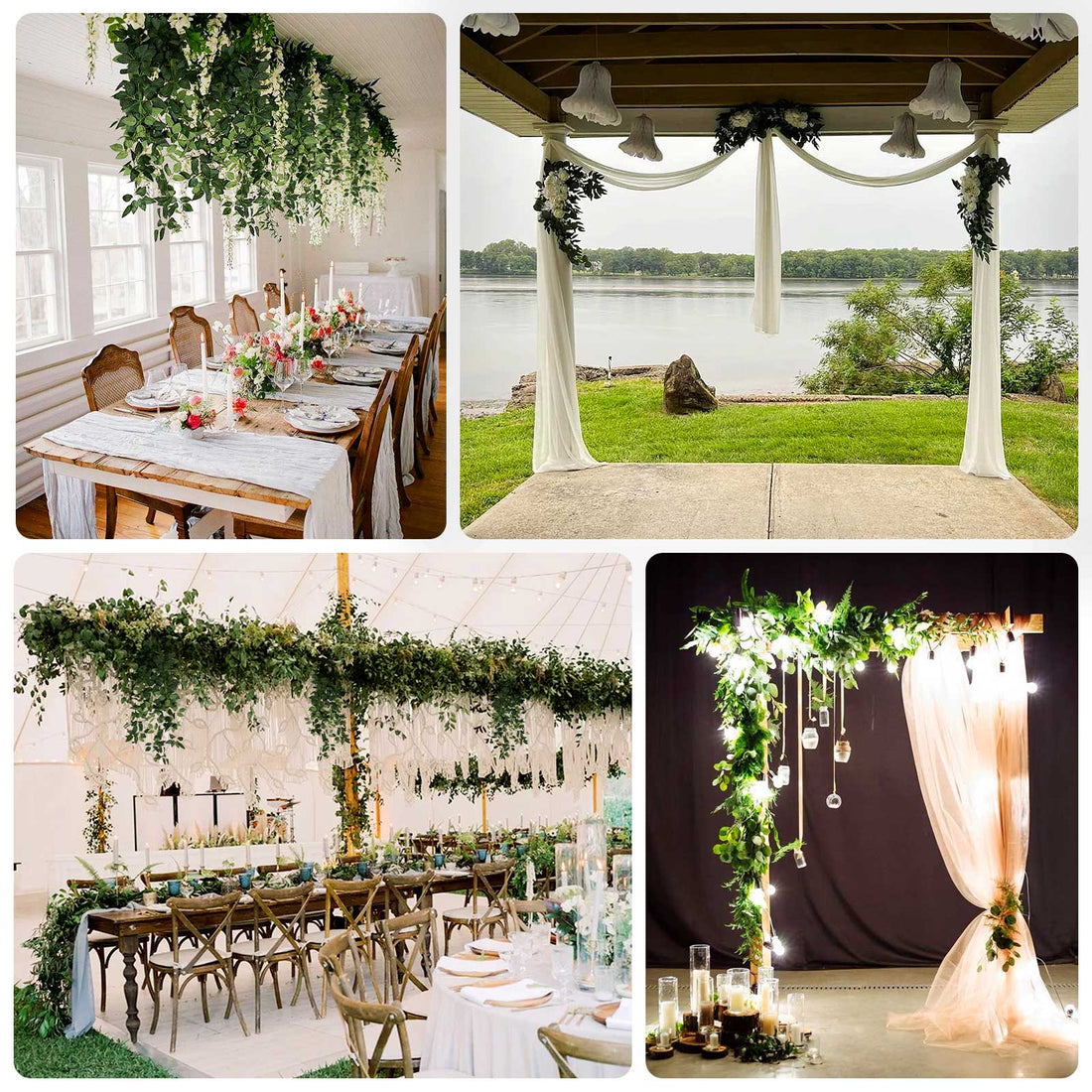 Artificial Hanging Greenery Bushes Rose Vines | eFavormart