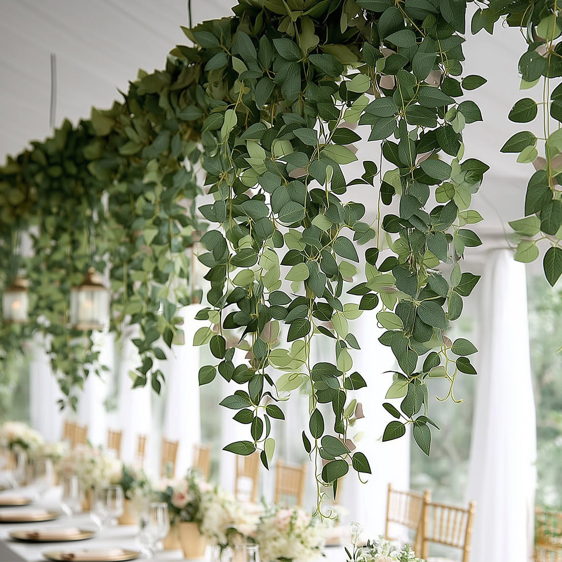 Artificial Hanging Greenery Bushes Rose Vines