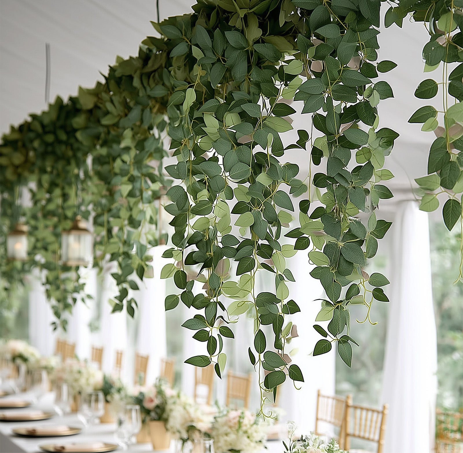 hanging greenery plants Artificial Hanging Greenery Bushes Rose Vines