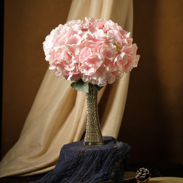 Elegant Blush Pink Silk Hydrangea Flower Bouquets