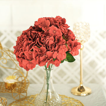 Add Elegance to Your Event with Burgundy Artificial Silk Hydrangea Flower Bouquets