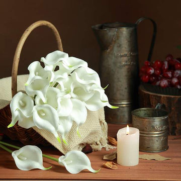 Create a Timeless and Elegant Atmosphere with White Artificial Poly Foam Calla Lily Flowers
