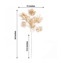 3 Pack | 24inch Metallic Gold Artificial Palm Leaf Branches, Faux Plant Vase Fillers