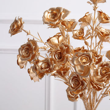 Versatile and Luxurious Metallic Gold Decorative Floral Branches