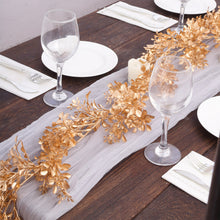 6ft Metallic Gold Artificial Boxwood Leaf Table Garland, Faux Decorative Hanging Vine