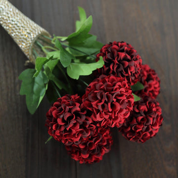 Elevate Your Decor with Burgundy Artificial Silk Chrysanthemum Flowers
