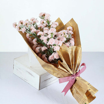 Effortlessly Elevate Your Event Decor with Blush Artificial Chrysanthemum Mum Flowers