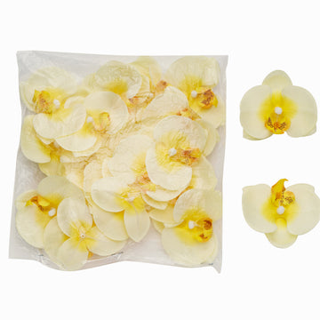 Create a Tropical Paradise with Yellow Artificial Silk Orchids