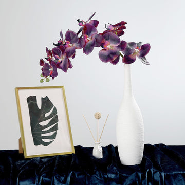 Elegant Eggplant Silk Orchid Bouquets for Stunning Centerpieces