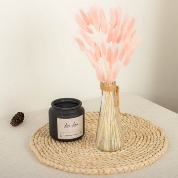 Add a Touch of Blush with our 50 Pack Blush Rabbit Tail Dried Pampas Grass Flower Bouquets