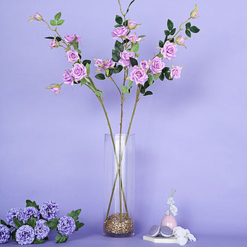 Create Stunning Tall Flower Arrangements with Lavender Lilac Silk Roses