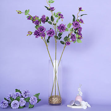 Elevate Your Decor with Purple Silk Rose Bushes