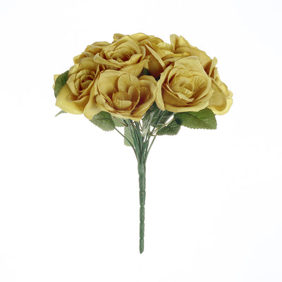 Yellow rose bouquet on a white background