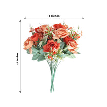 4 Bushes | 12inch Terracotta Real Touch Artificial Silk Rose Bridal Bouquet, Faux Flowers