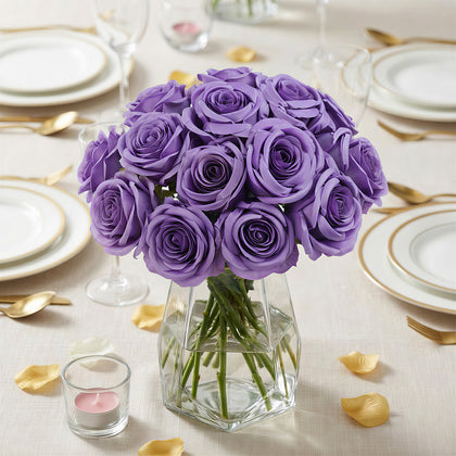 10 Pack Purple Silk Rose Stems, 12" Artificial Flowers for Arrangements and Bouquets