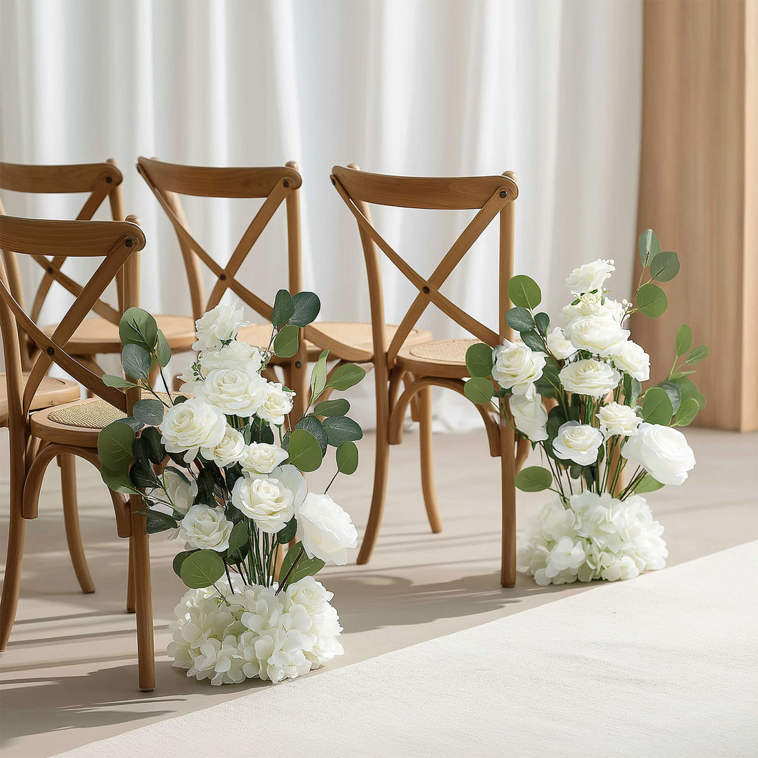 White floral arrangement for lemon bridal shower centerpieces