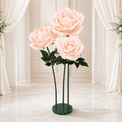 Giant blush pink rose floral stand for elegant wedding decor