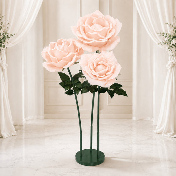Giant blush pink rose floral stand for elegant wedding decor