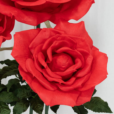 Giant Artificial Rose Decor Set 3 Pieces Oversized Red Faux Flowers - Weddings, Events By eFavormart Party Shop Giant Artificial Rose Decor Set 3 Pieces Oversized Red Faux Flowers - Weddings, Events By eFavormart Party Shop