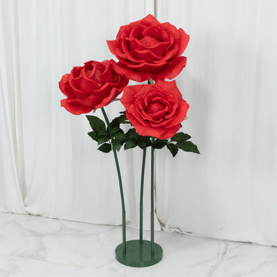 Giant Artificial Rose Decor Set 3 Pieces Oversized Red Faux Flowers - Weddings, Events By eFavormart Party Shop Giant Artificial Rose Decor Set 3 Pieces Oversized Red Faux Flowers - Weddings, Events By eFavormart Party Shop