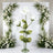 Elegant white rose floral wedding backdrop with green foliage arch and stand