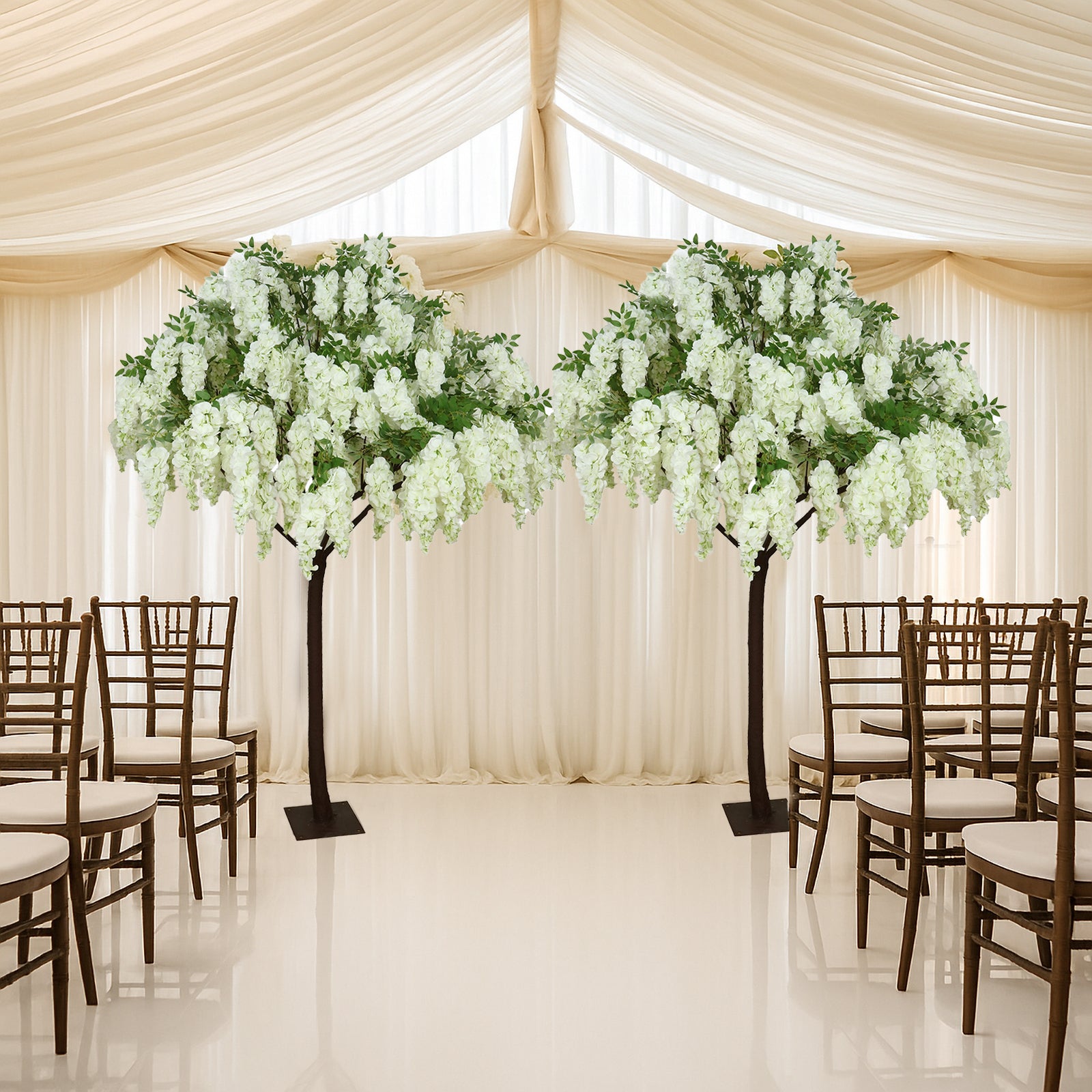 7ft Freestanding White Wisteria Tree | eFavormart