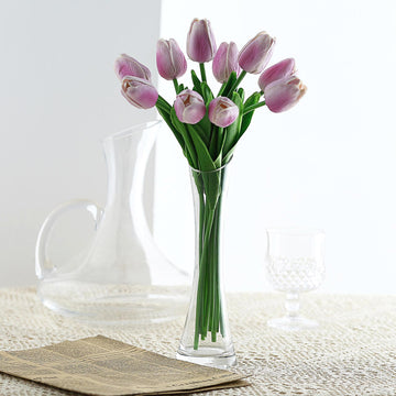 Lavender Lilac Real Touch Artificial Foam Tulip Flowers - Bring the Beauty of Spring to Your Space