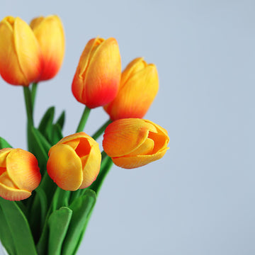 Unleash Your Creativity with Orange Real Touch Artificial Foam Tulip Flower Bouquets
