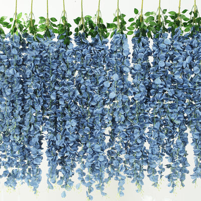 Blue wisteria flower garland for decorations
