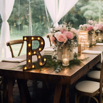 Antique Black Industrial Style LED Marquee Letter Light R