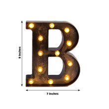Antique Black Industrial Style LED Marquee Letter, Vintage Light Up Alphabet Letter Sign