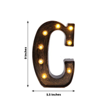 Antique Black Industrial Style LED Marquee Letter, Vintage Light Up Alphabet Letter Sign